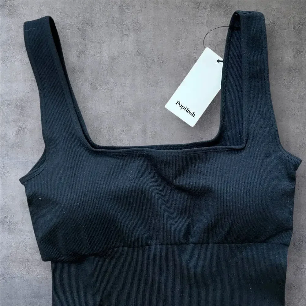 Popilush Black Bodysuit Shapewear Romper Tummy Control Workout Romper Large NEW! - Picture 5 of 7